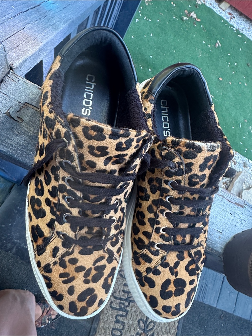 Chico's Leopard-Print Women's Sneakers - Tan & Black